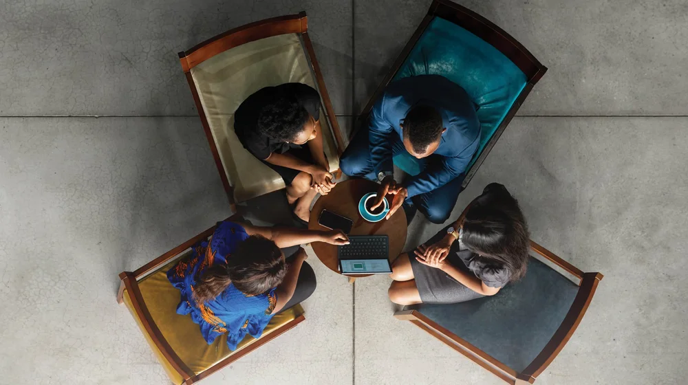 The Bordax team planning around a table