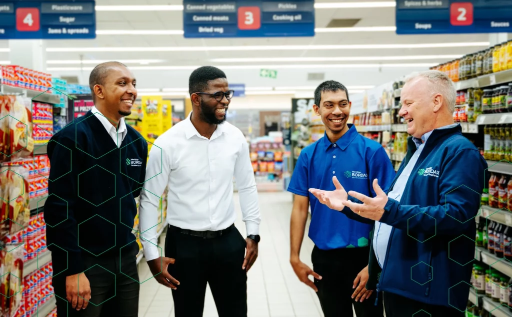 The Bordax team together in store